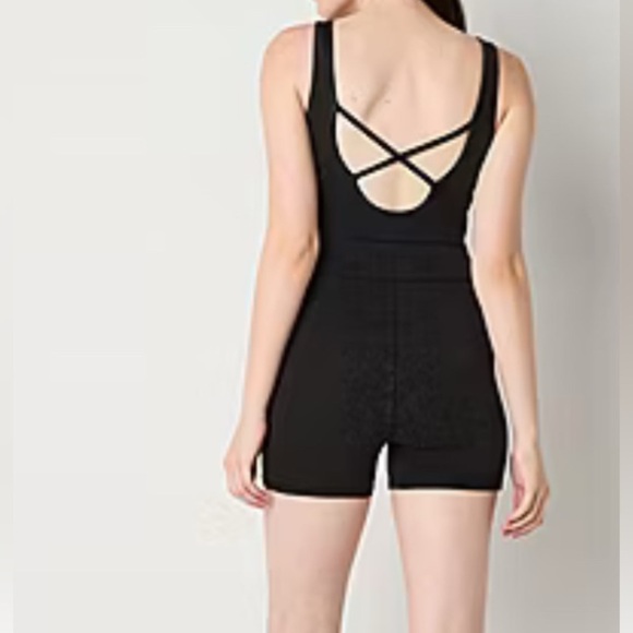 Arizona Sleeveless Active Bodysuit-Juniors Black Washed Color - Picture 5 of 8